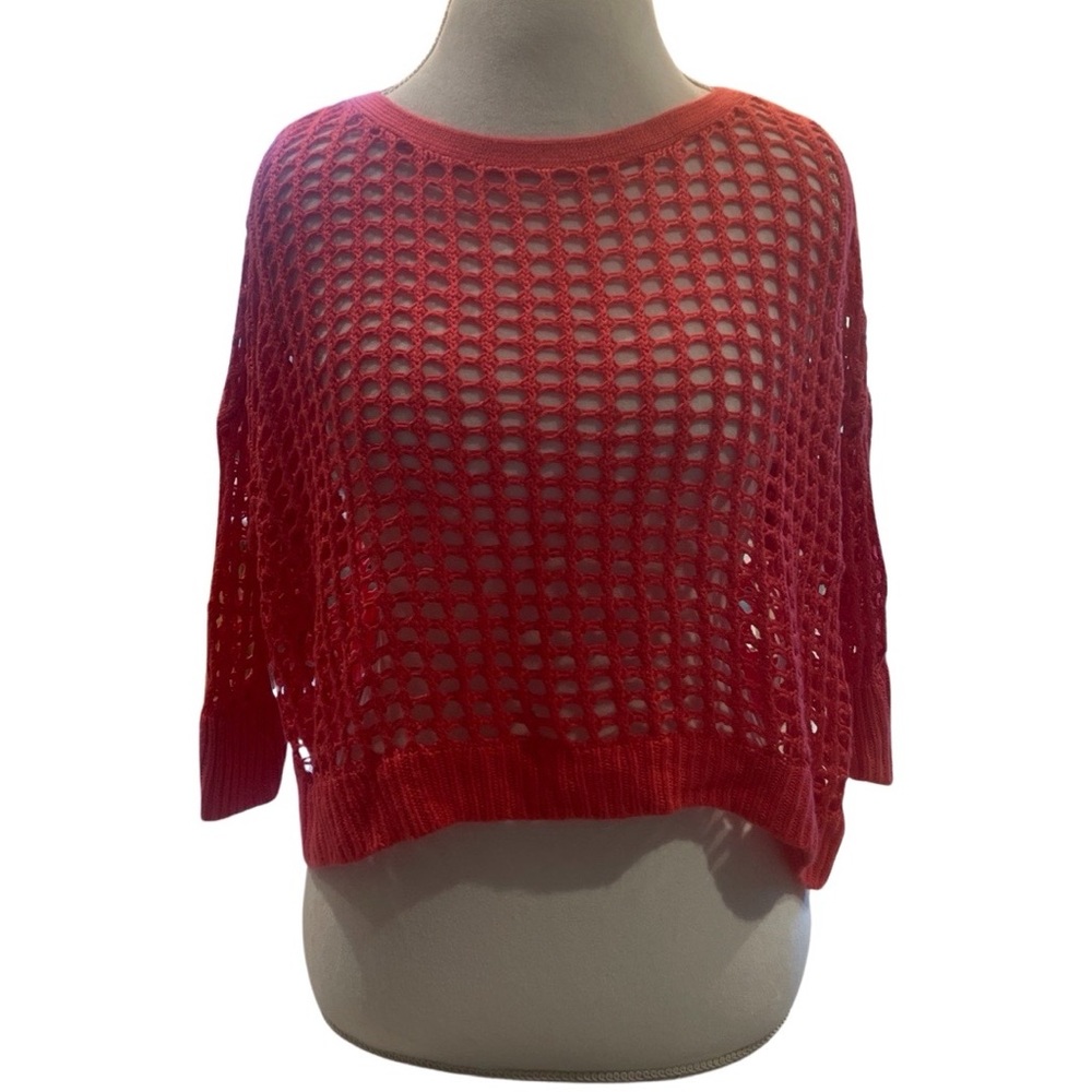 EXPRESS Coral Pink Knit Crop Top Sweater size Small
